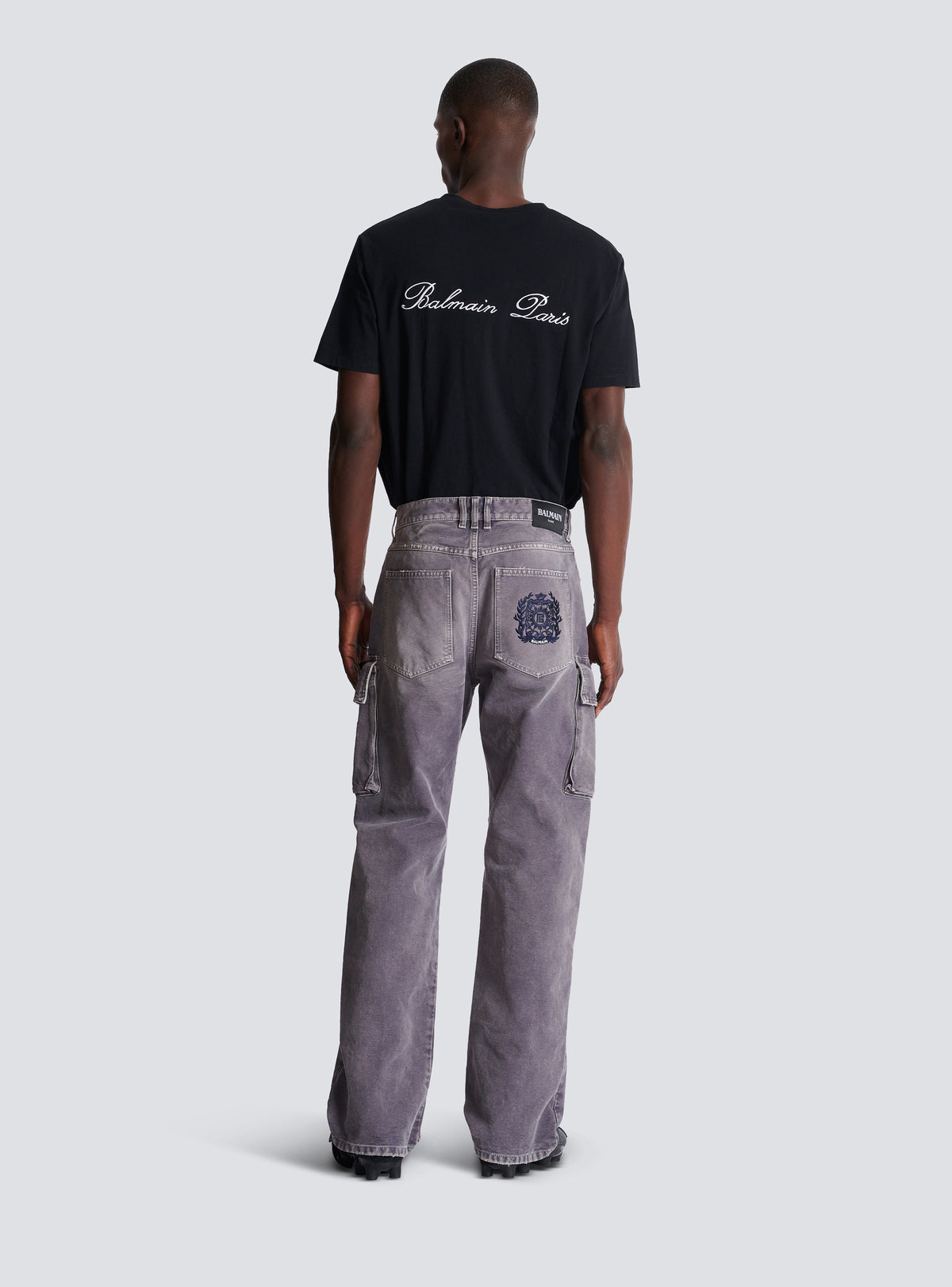 Jean loose cargo en denim  - Gris Denim