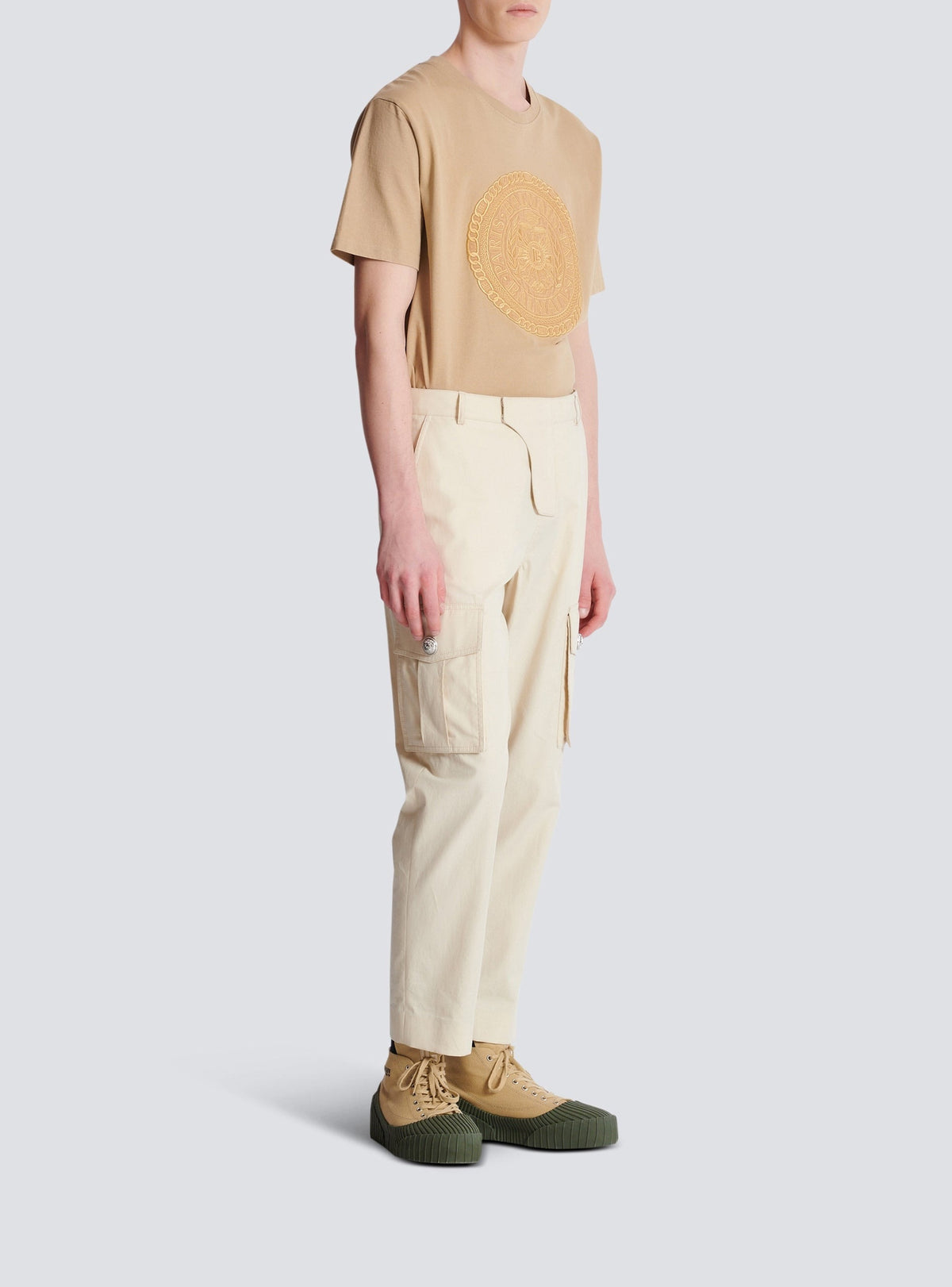 Cotton cargo trousers - Beige