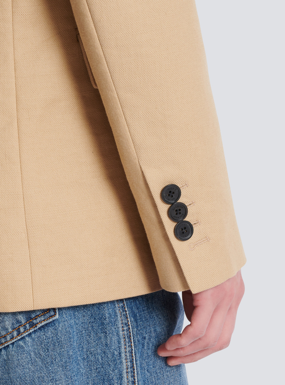 Veste 2 boutons en toile - Beige