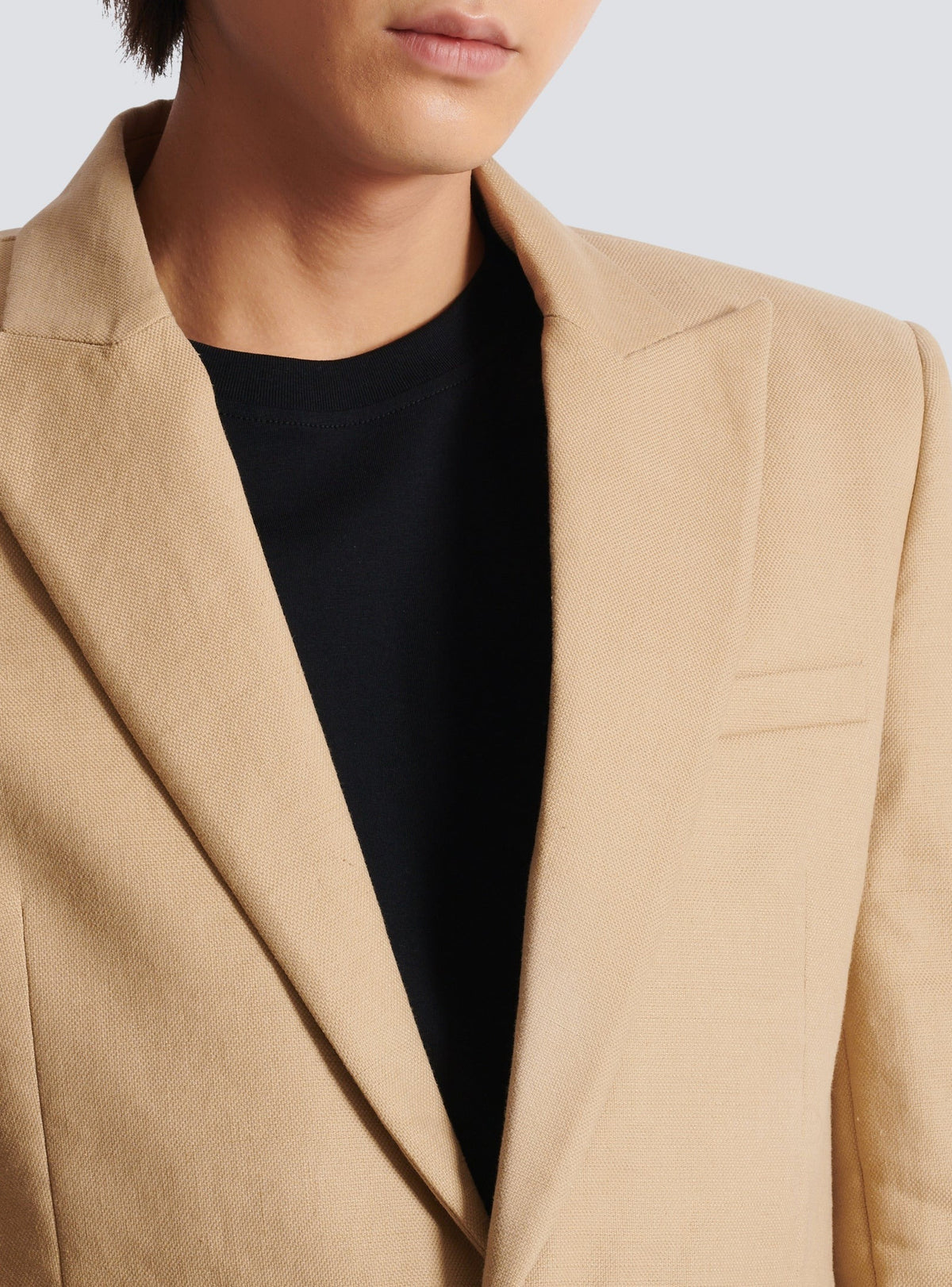 2-button canvas jacket - Beige