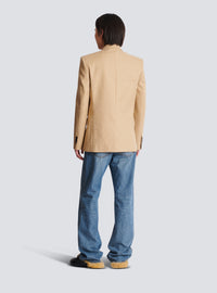 Veste 2 boutons en toile - Beige