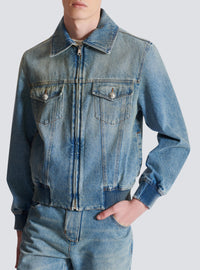 Lined denim jacket - Washed Denim Blue