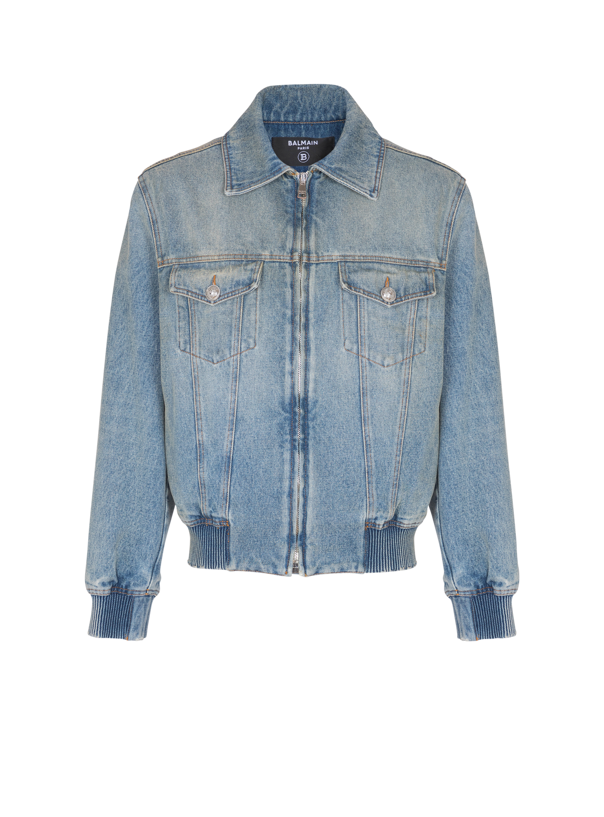 Veste en denim blue doublée - Bleu Jean Délavé