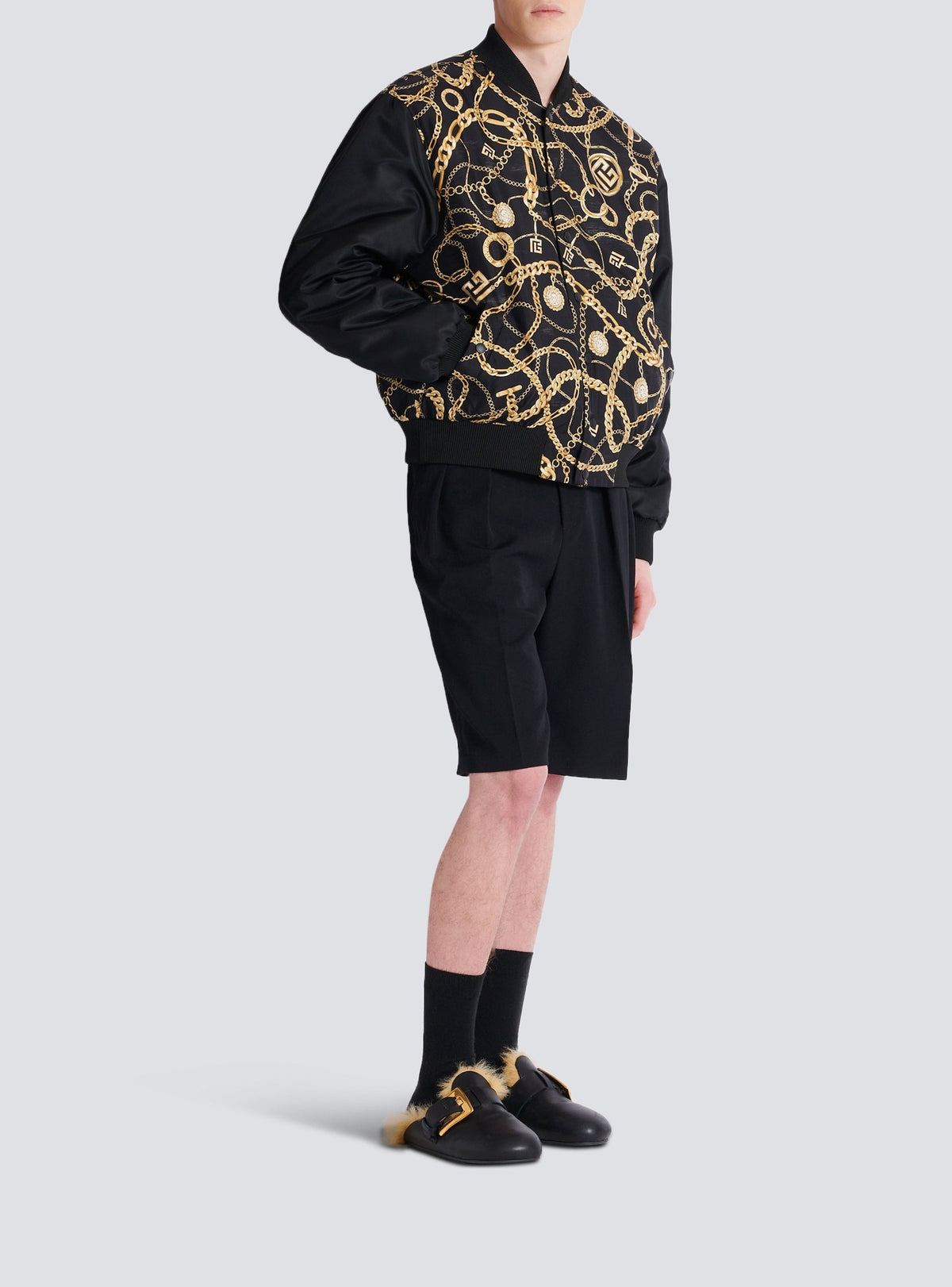 Bomber réversible en soie - Noir & Or