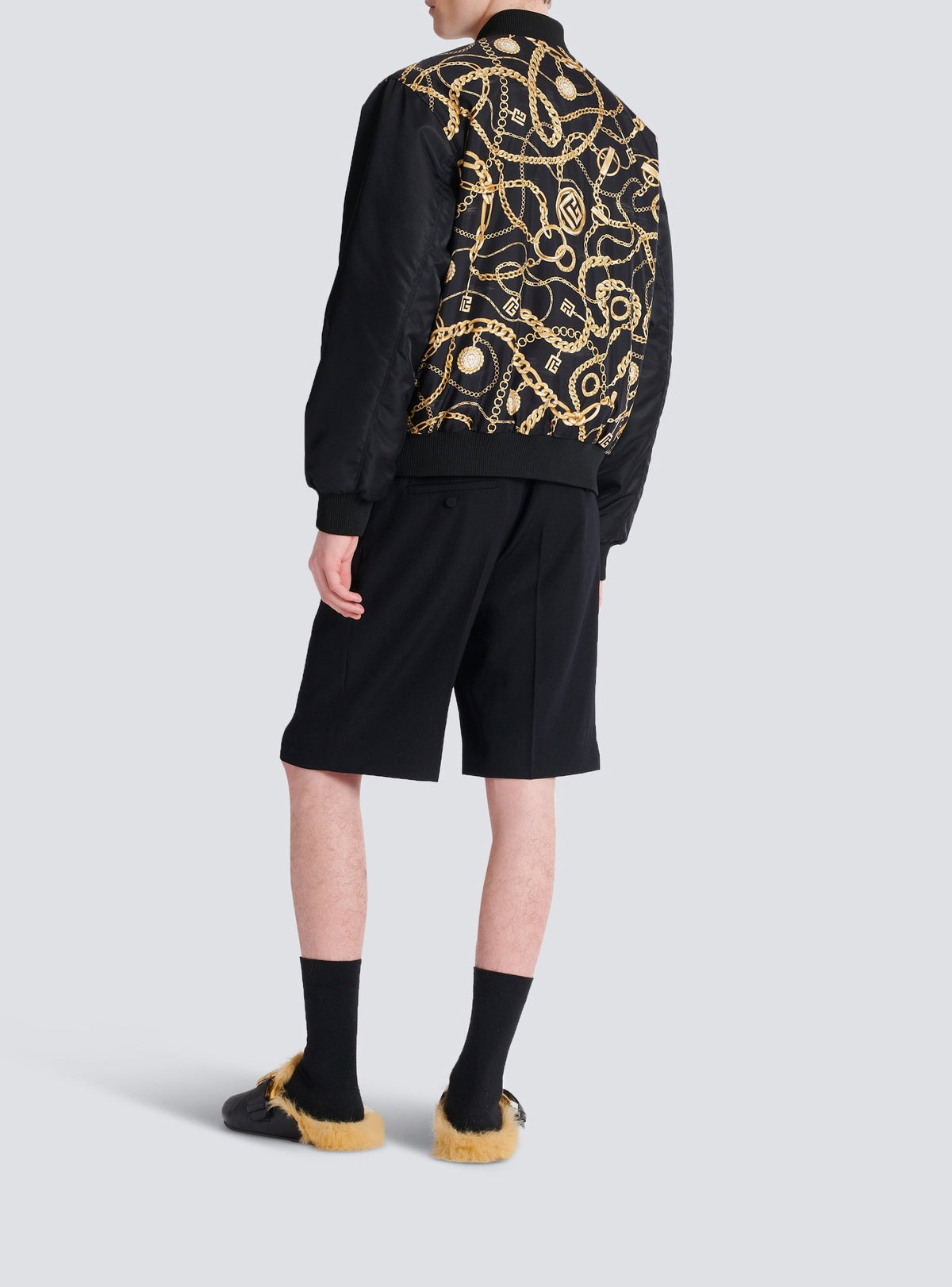 Bomber réversible en soie - Noir & Or