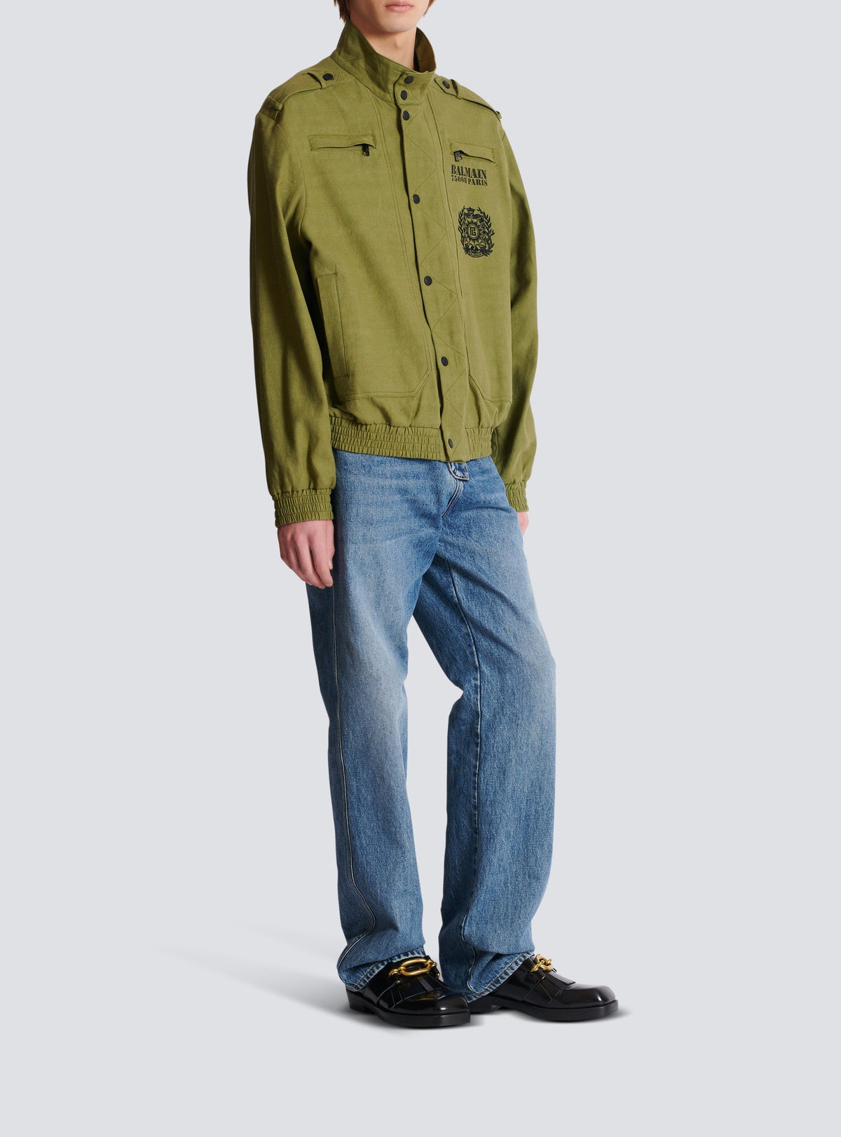 Veste inspiration aviateur en coton - Kaki