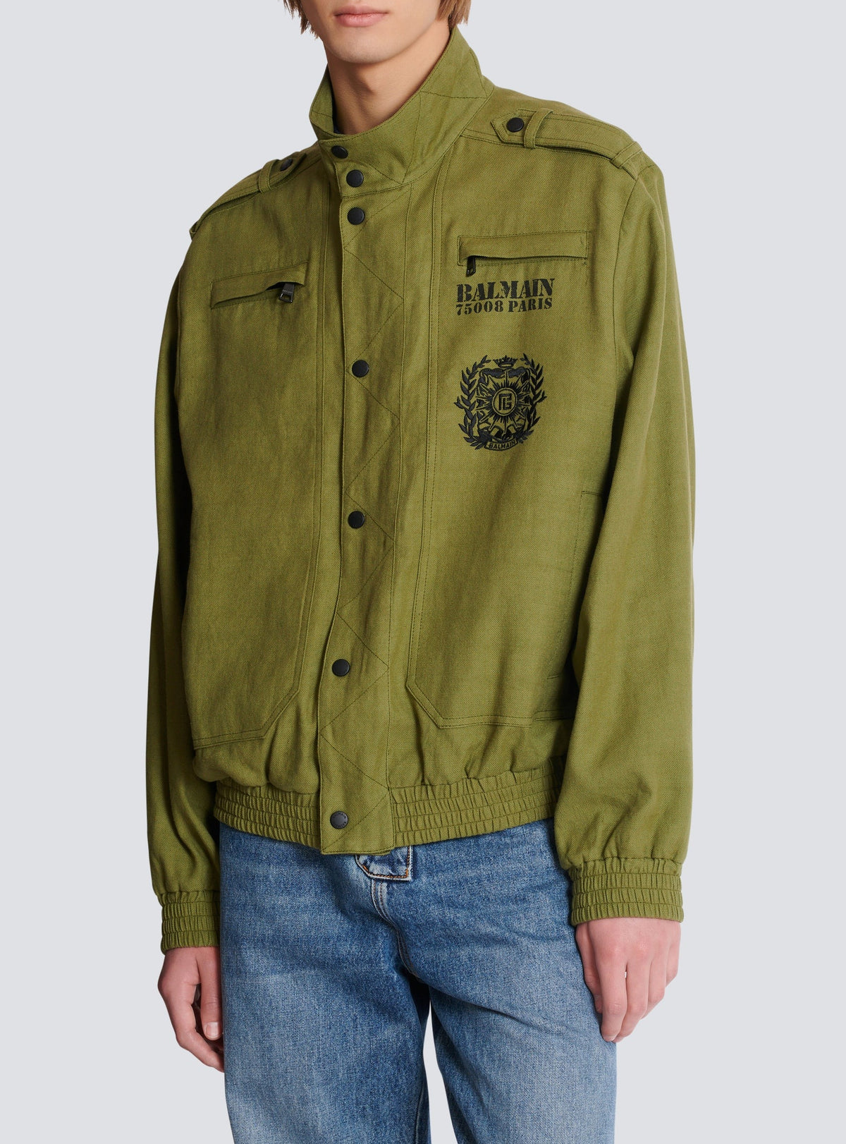 Veste inspiration aviateur en coton - Kaki
