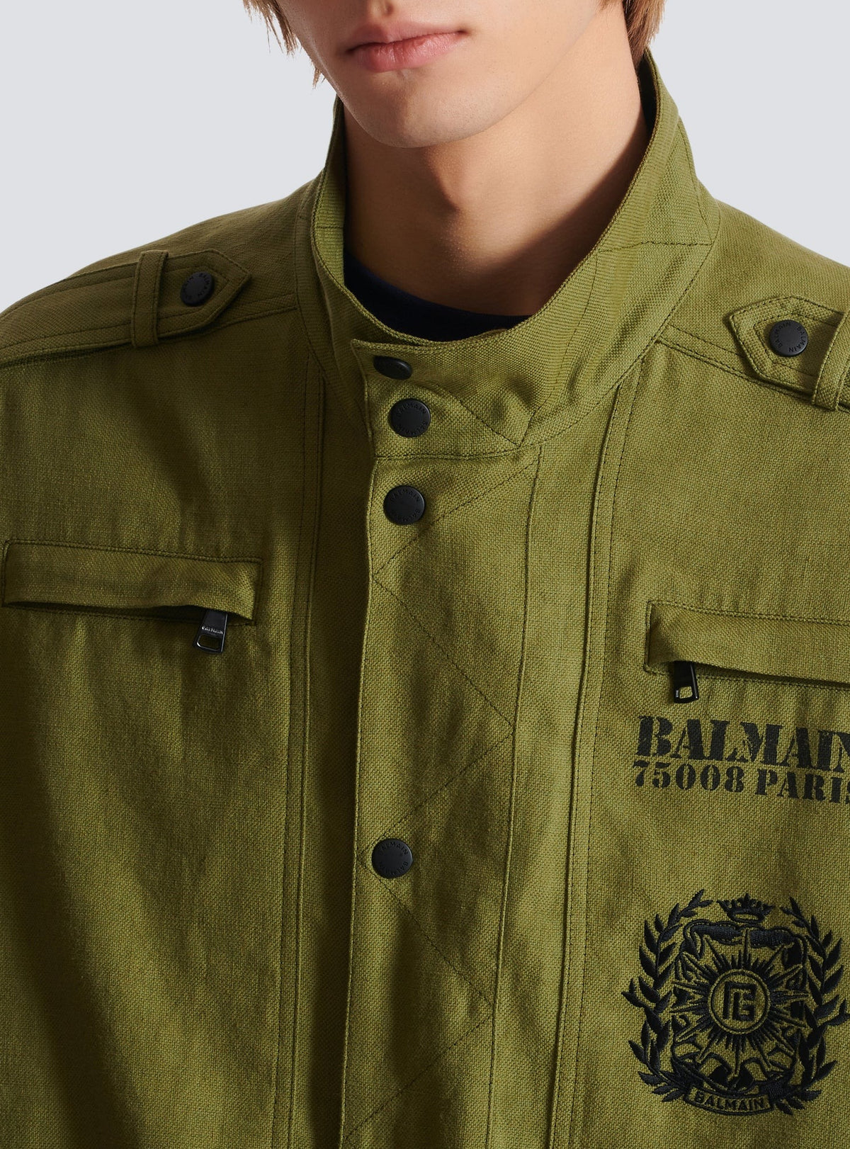 Veste inspiration aviateur en coton - Kaki