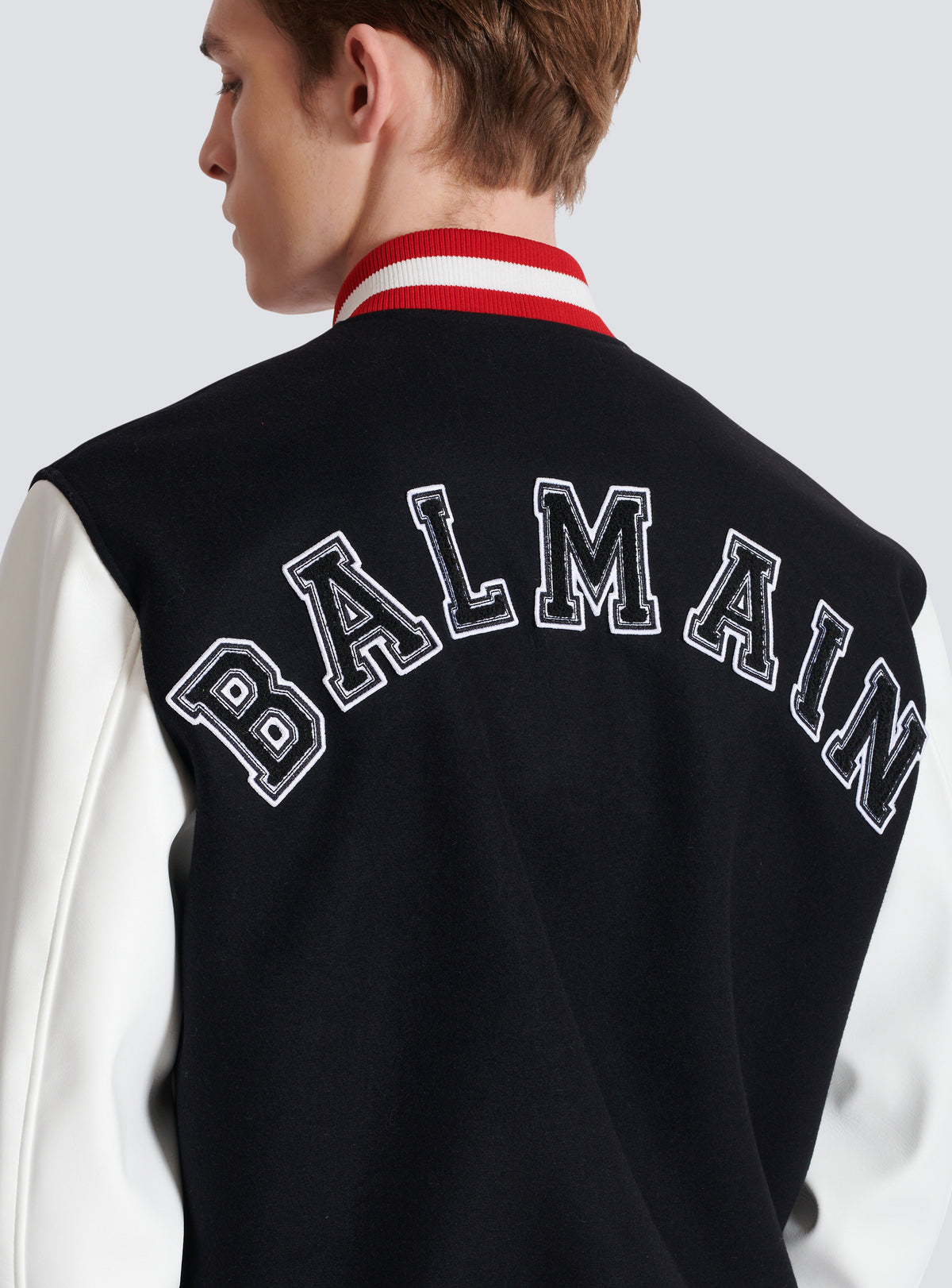 Veste varsity en laine et faux cuir - Rouge