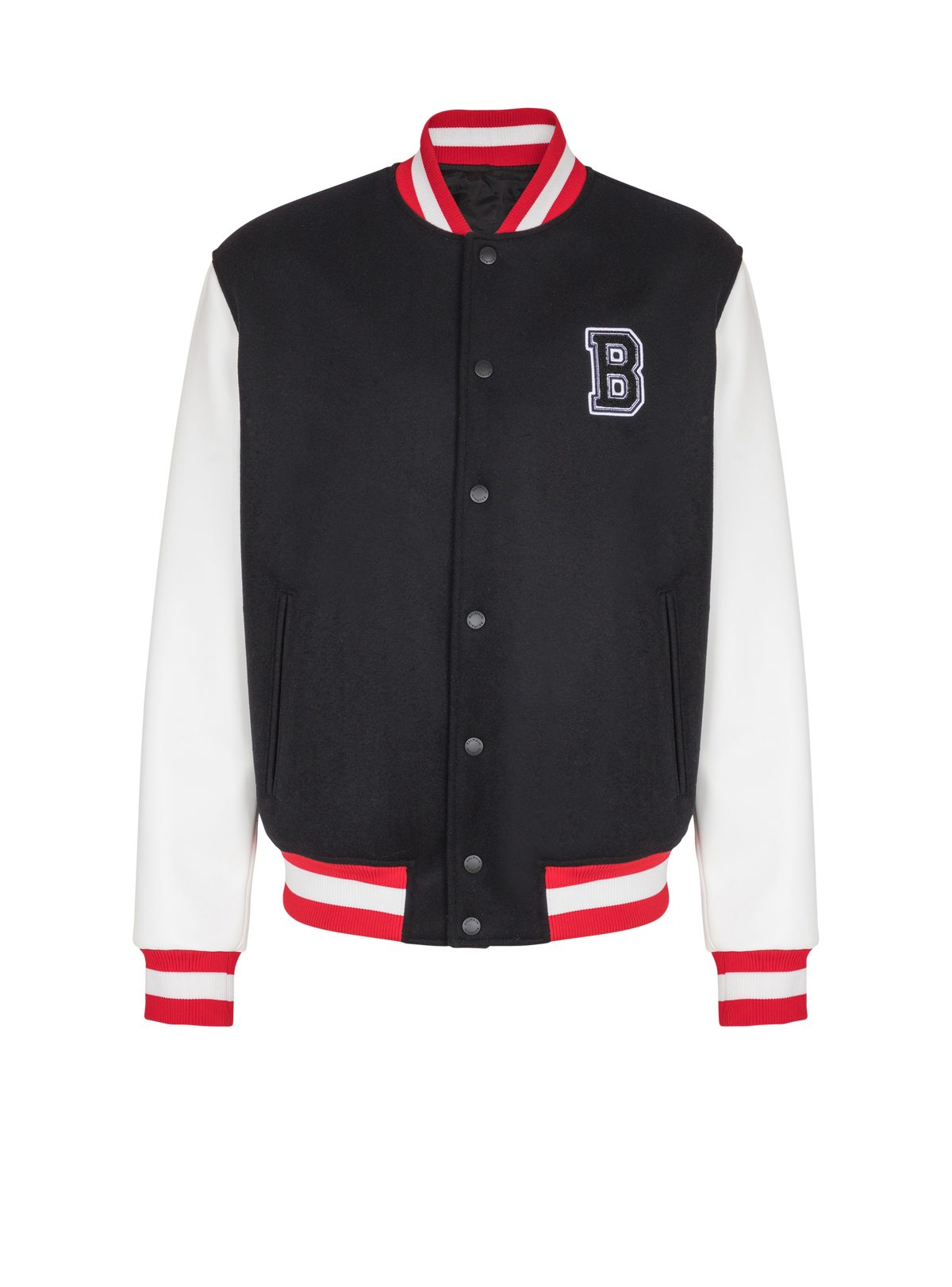 Veste varsity en laine et faux cuir - Rouge