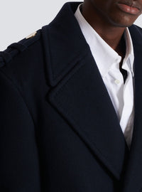 Short Wool Pea Coat - Navy