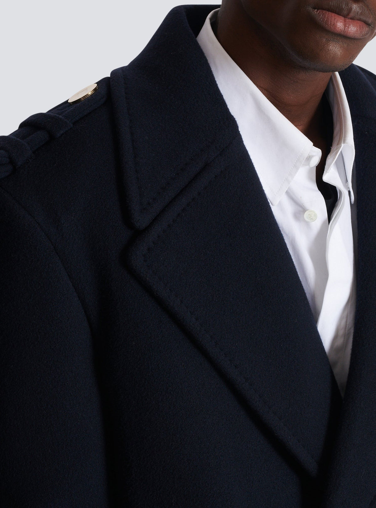 Short Wool Pea Coat - Navy