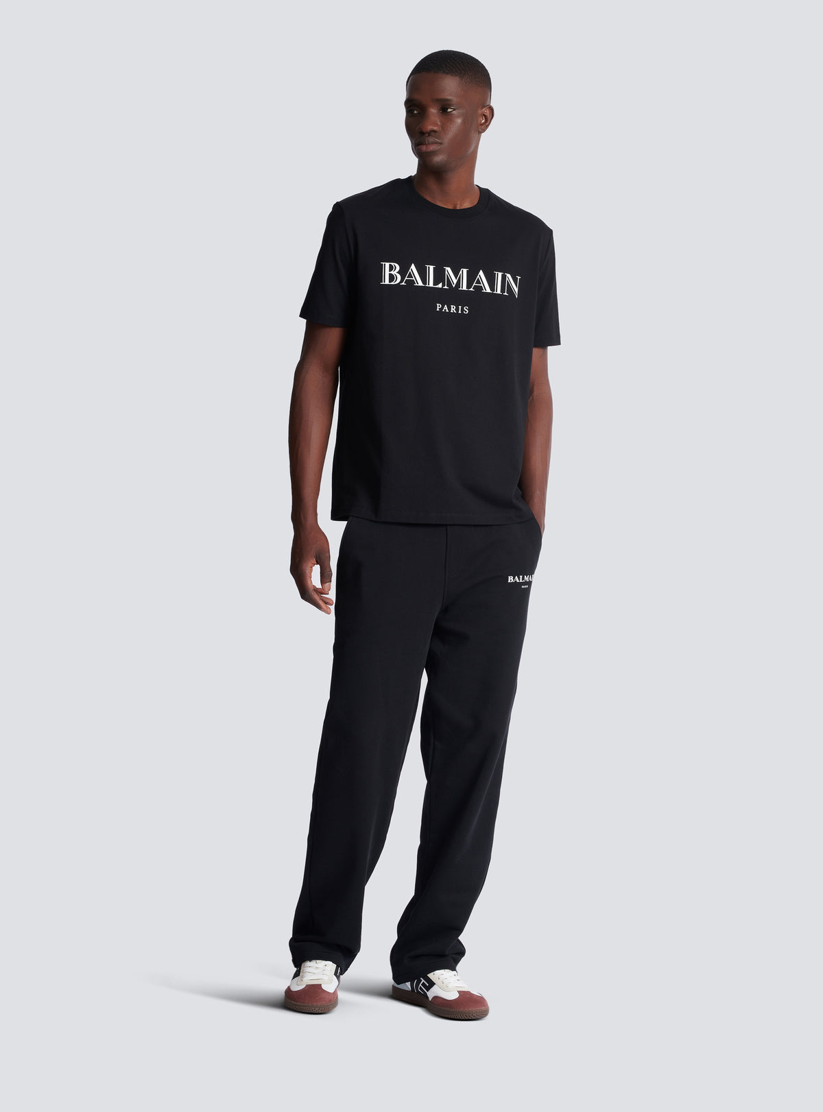 T-shirt avec imprimé balmain - Noir & Blanc