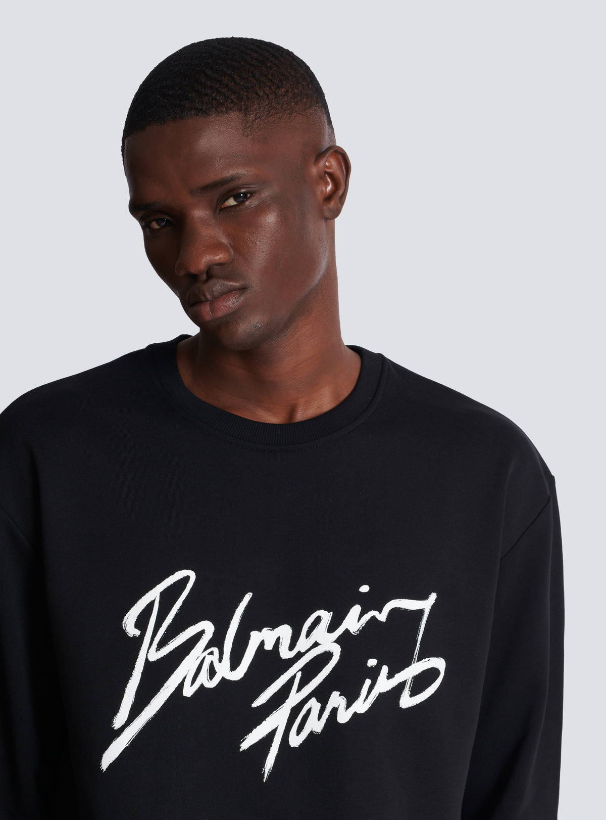 Sweat à capuche imprimé écriture Balmain - Noir & Blanc
