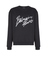 Sweat à capuche imprimé écriture Balmain - Noir & Blanc