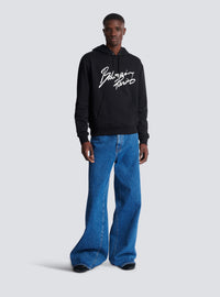 Sweat à capuche à motifs Balmain - Noir & Blanc