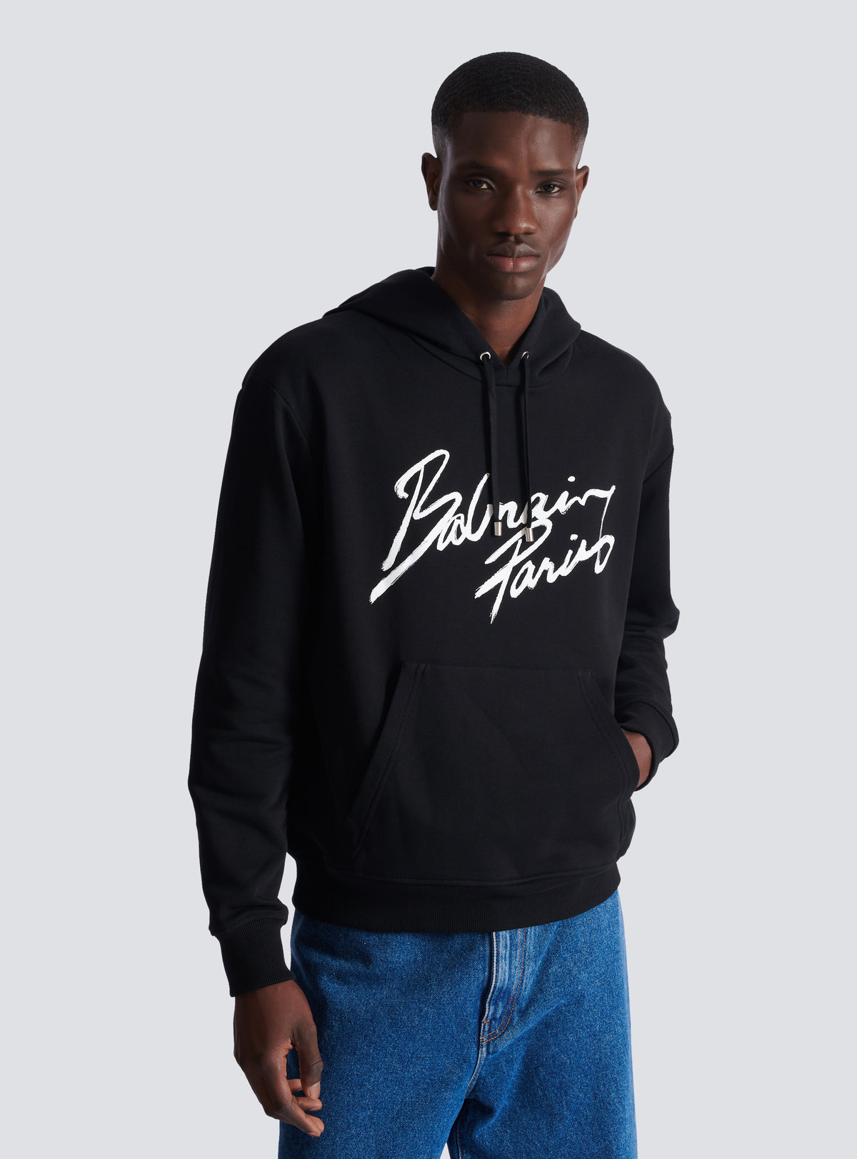 Sweat à capuche à motifs Balmain - Noir & Blanc