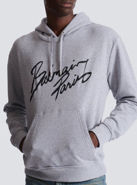Sweat à capuche à motifs - Gris Chiné & Noir