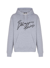 Sweat à capuche à motifs - Gris Chiné & Noir