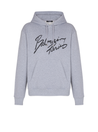 Sweat à capuche à motifs Balmain - Gris Chiné & Noir