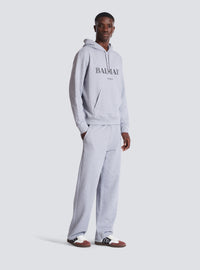 Hoodie imprimé balmain  - Gris Chiné & Noir