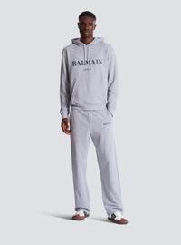 Hoodie imprimé balmain  - Gris Chiné & Noir