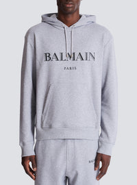 Hoodie imprimé balmain  - Gris Chiné & Noir