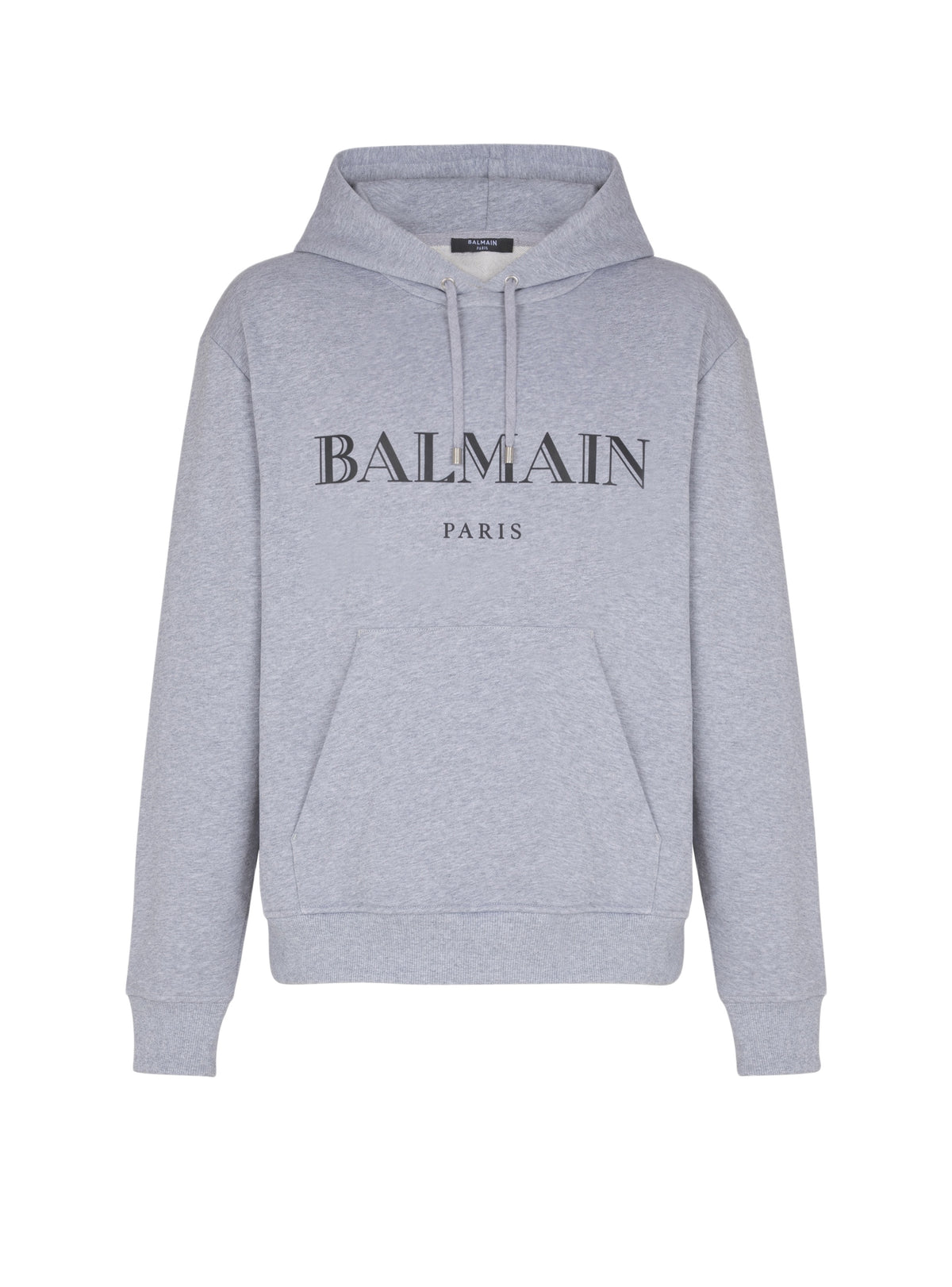 Hoodie imprimé balmain  - Gris Chiné & Noir