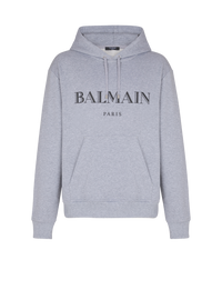 Hoodie imprimé balmain  - Gris Chiné & Noir