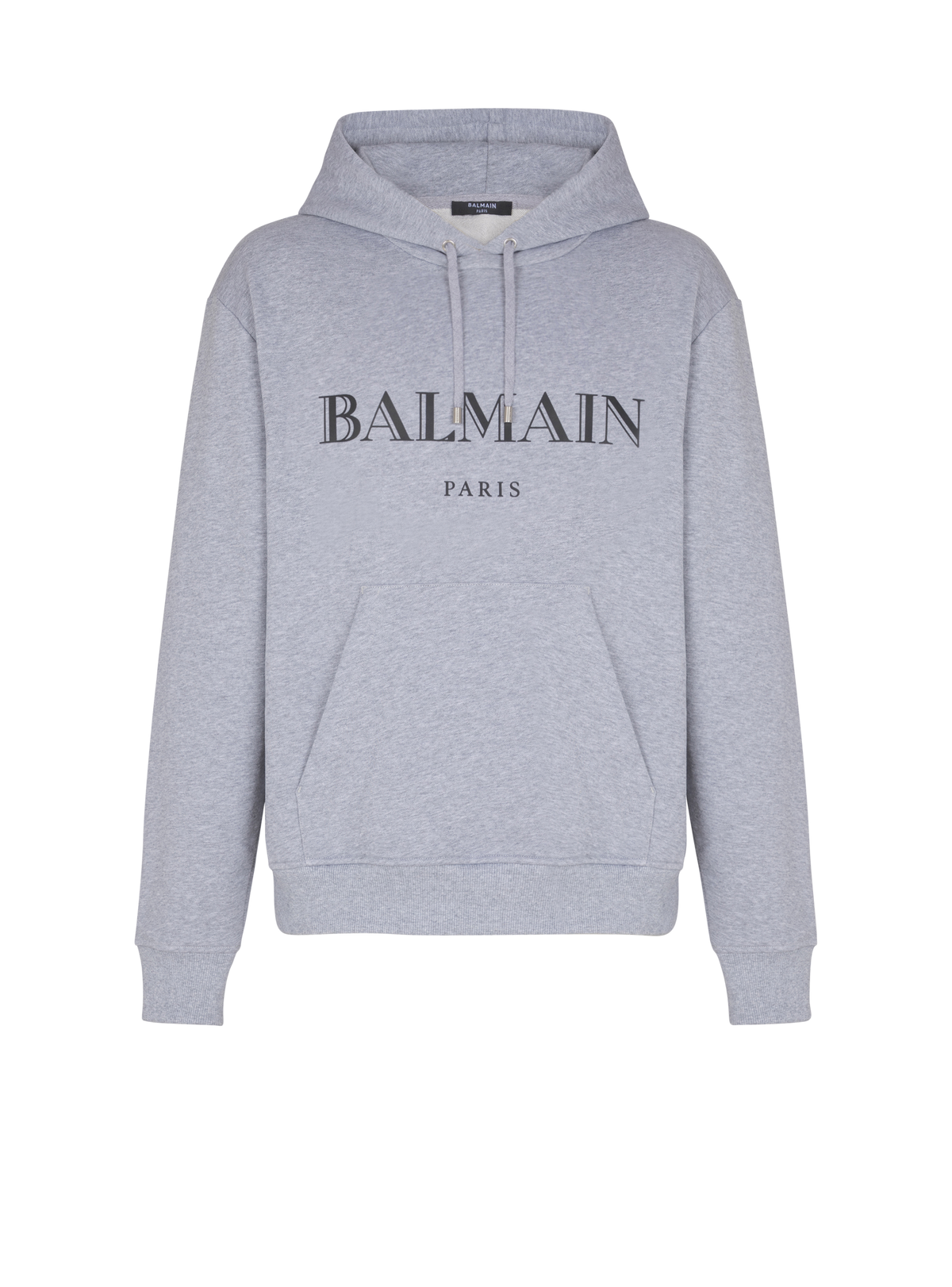 Hoodie imprimé balmain  - Gris Chiné & Noir