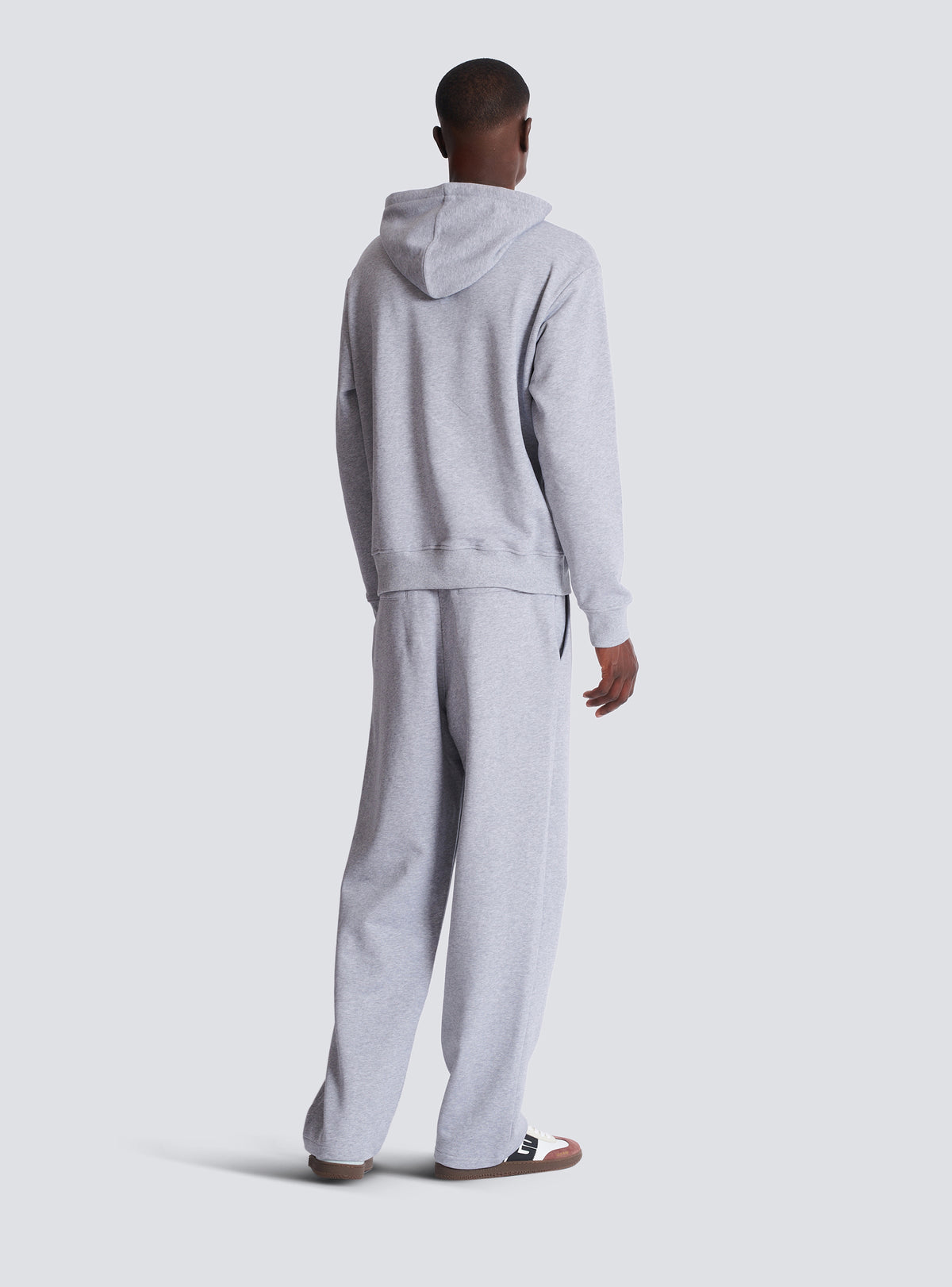 Hoodie imprimé balmain  - Gris Chiné & Noir
