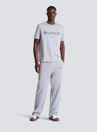 Pantalon de survêtement à imprimé Balmain - Gris Chiné & Noir