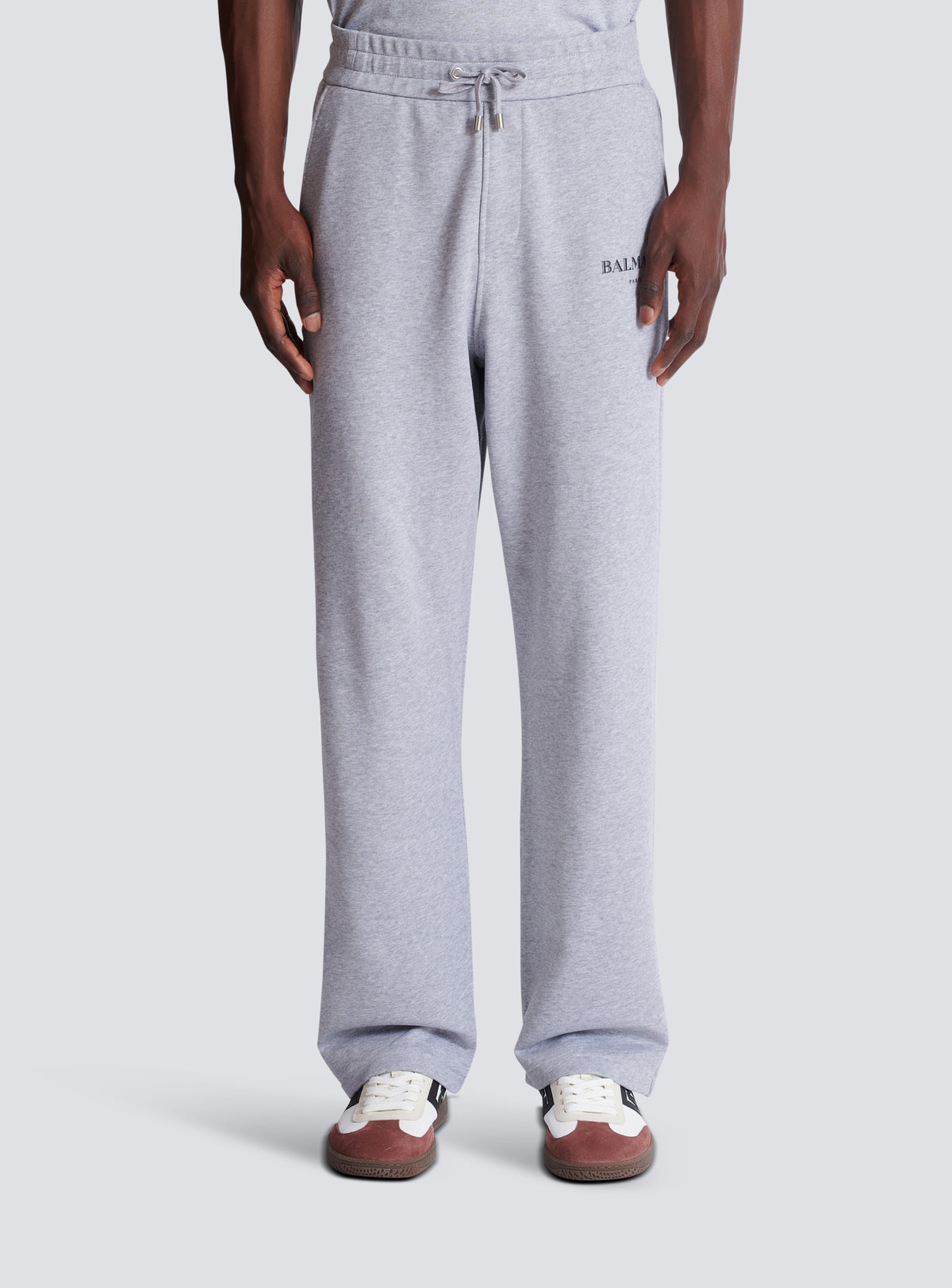 Pantalon de survêtement à imprimé Balmain - Gris Chiné & Noir