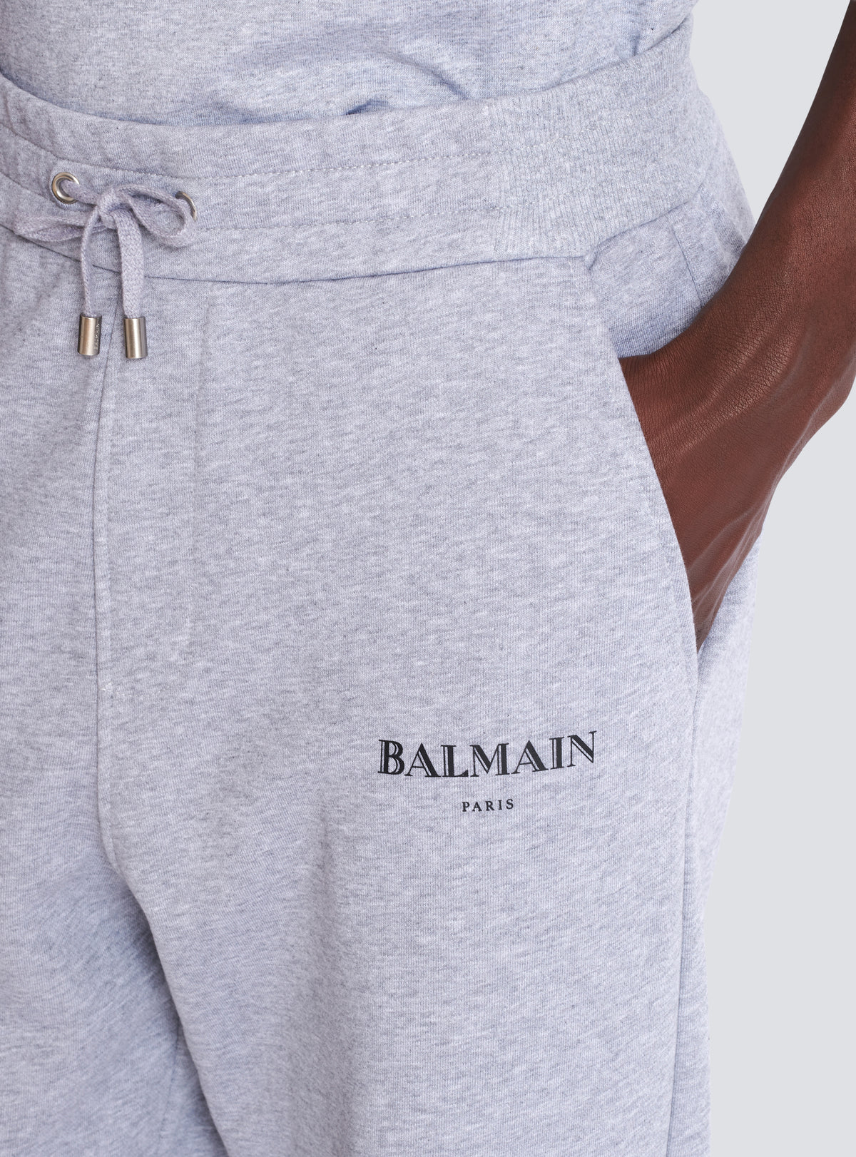Pantalon de survêtement à imprimé Balmain - Gris Chiné & Noir