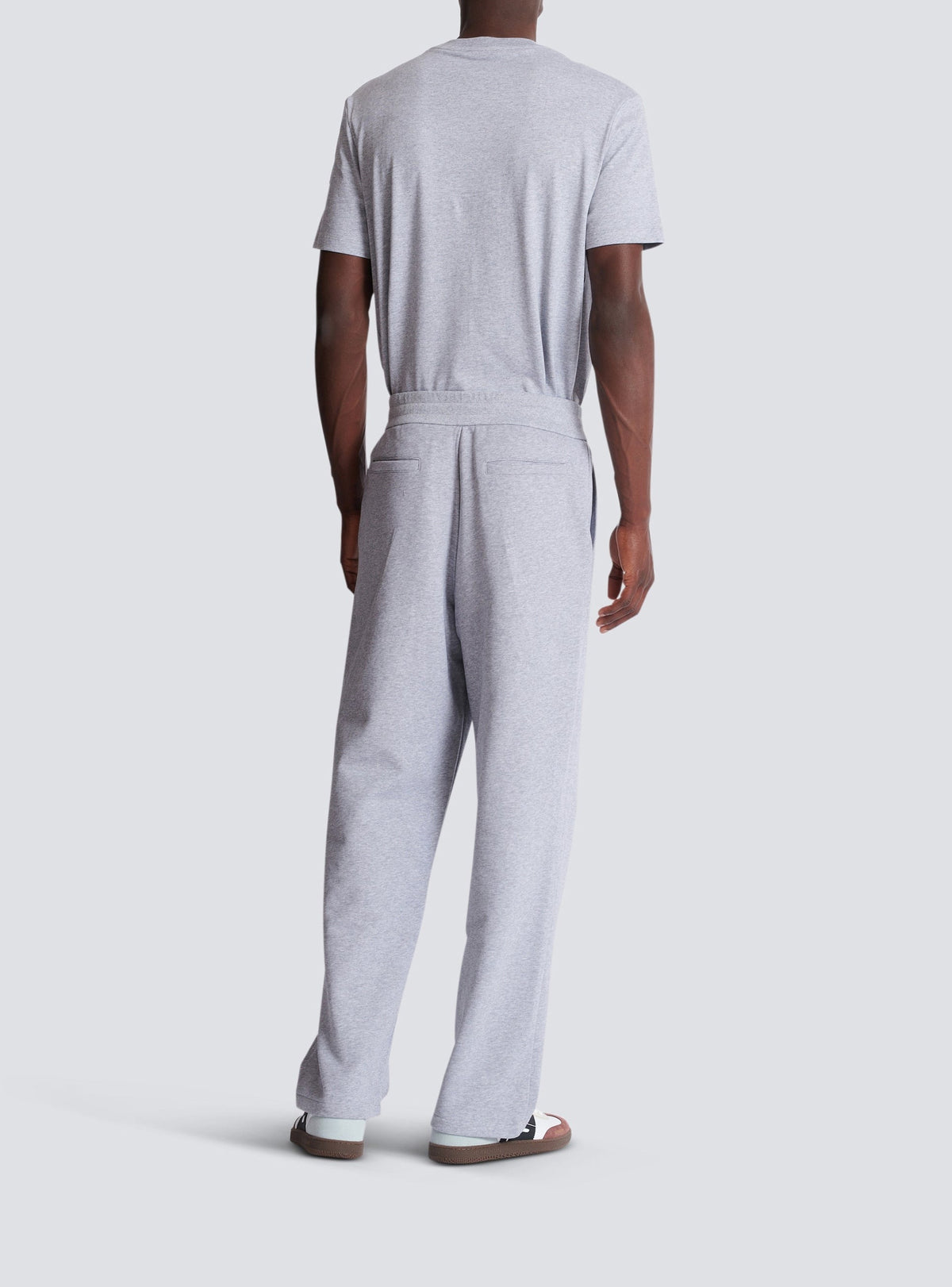 Pantalon de survêtement à imprimé - Gris Chiné & Noir
