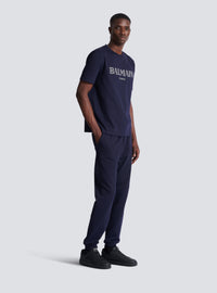 T-shirt à imprimé balmain paris - Marine Foncé & Blanc