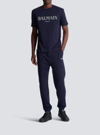 Balmain Paris Print T-Shirt - Dark Navy & White