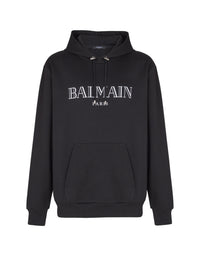 Sweat à capuche imprimé logo vintage - Noir & Blanc