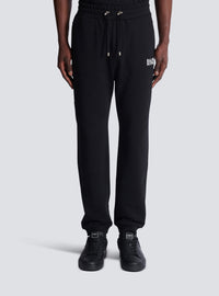 Pantalon de jogging en coton imprimé logo balmain - Noir & Blanc