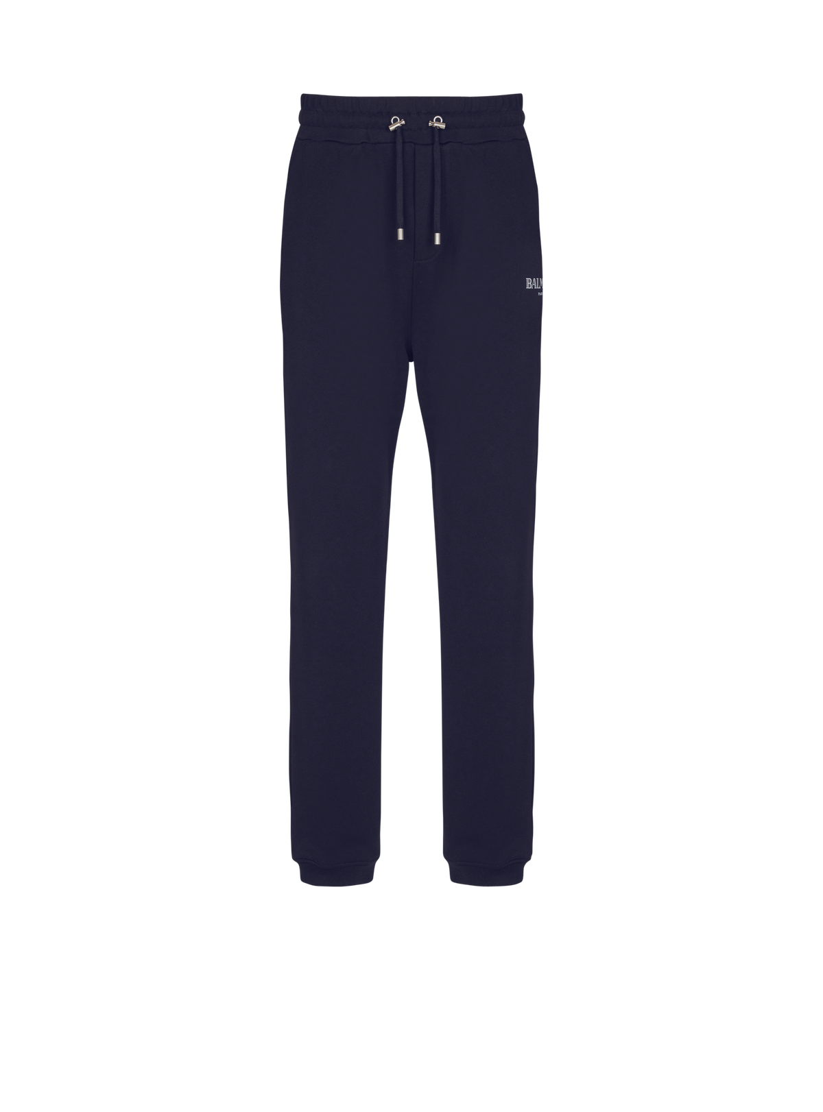 Pantalon de jogging en coton imprimé logo balmain - Marine Foncé & Blanc