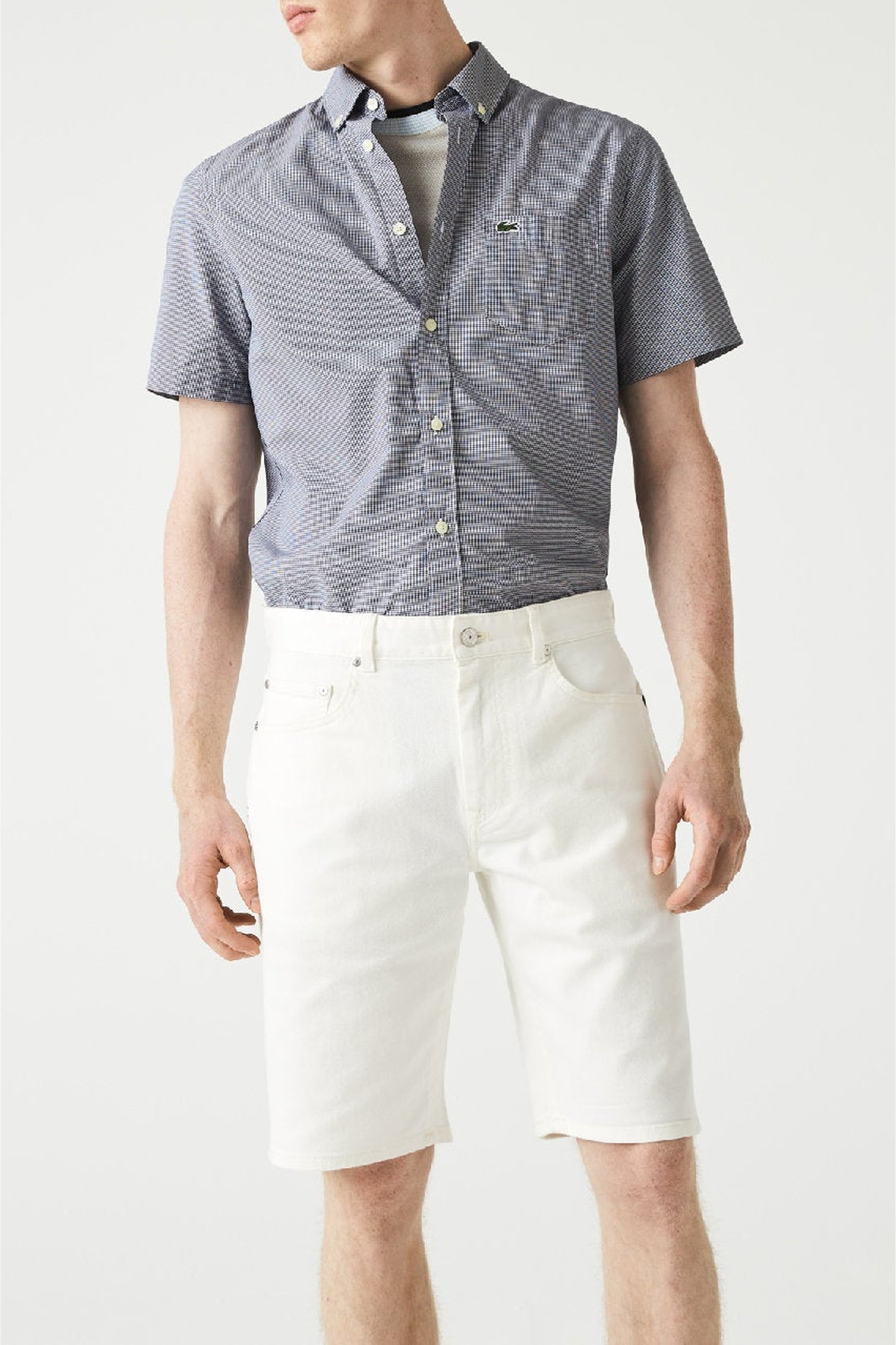 Bermuda ajusté en denim - Farine