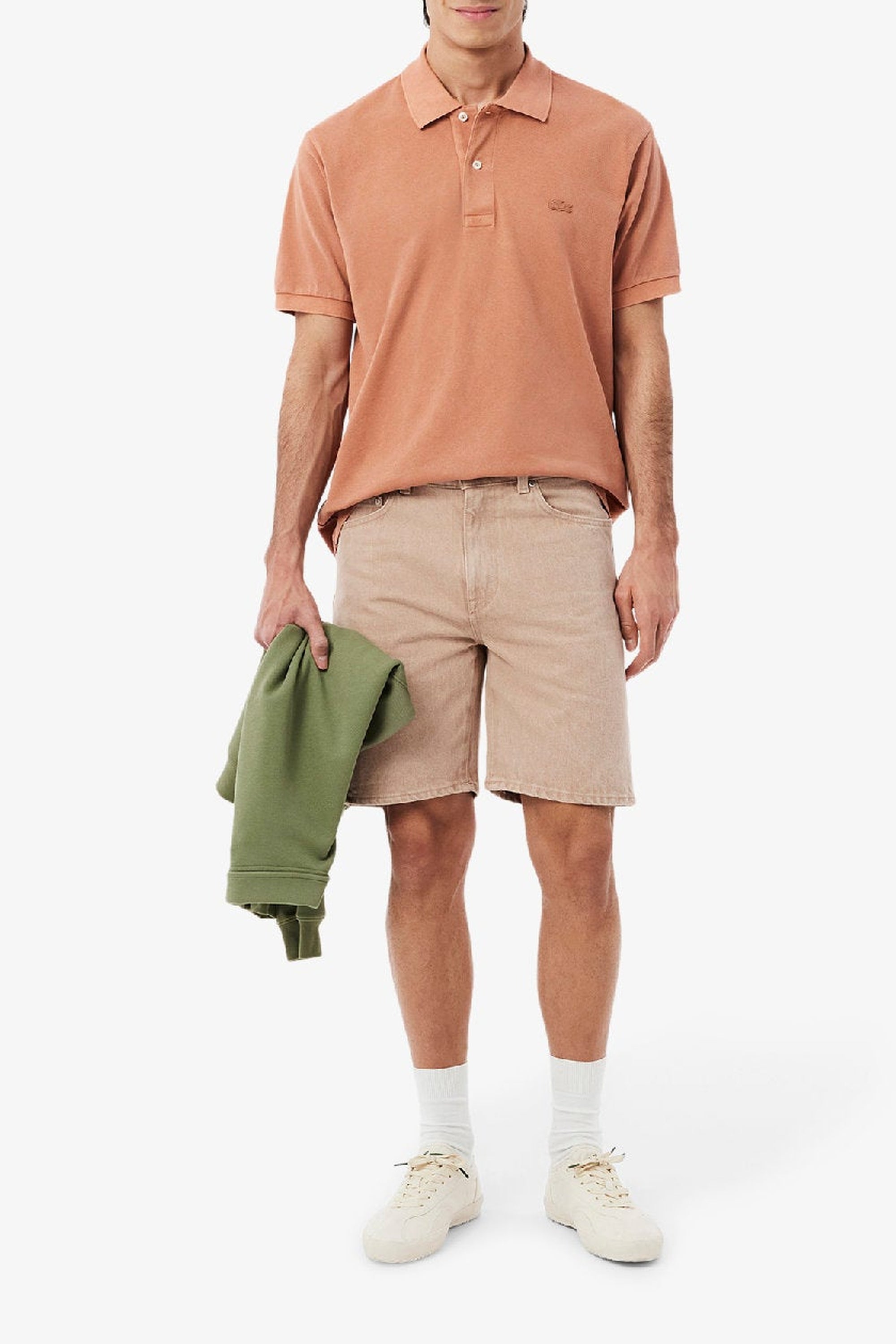 Washed denim Bermuda shorts - Washed Latte