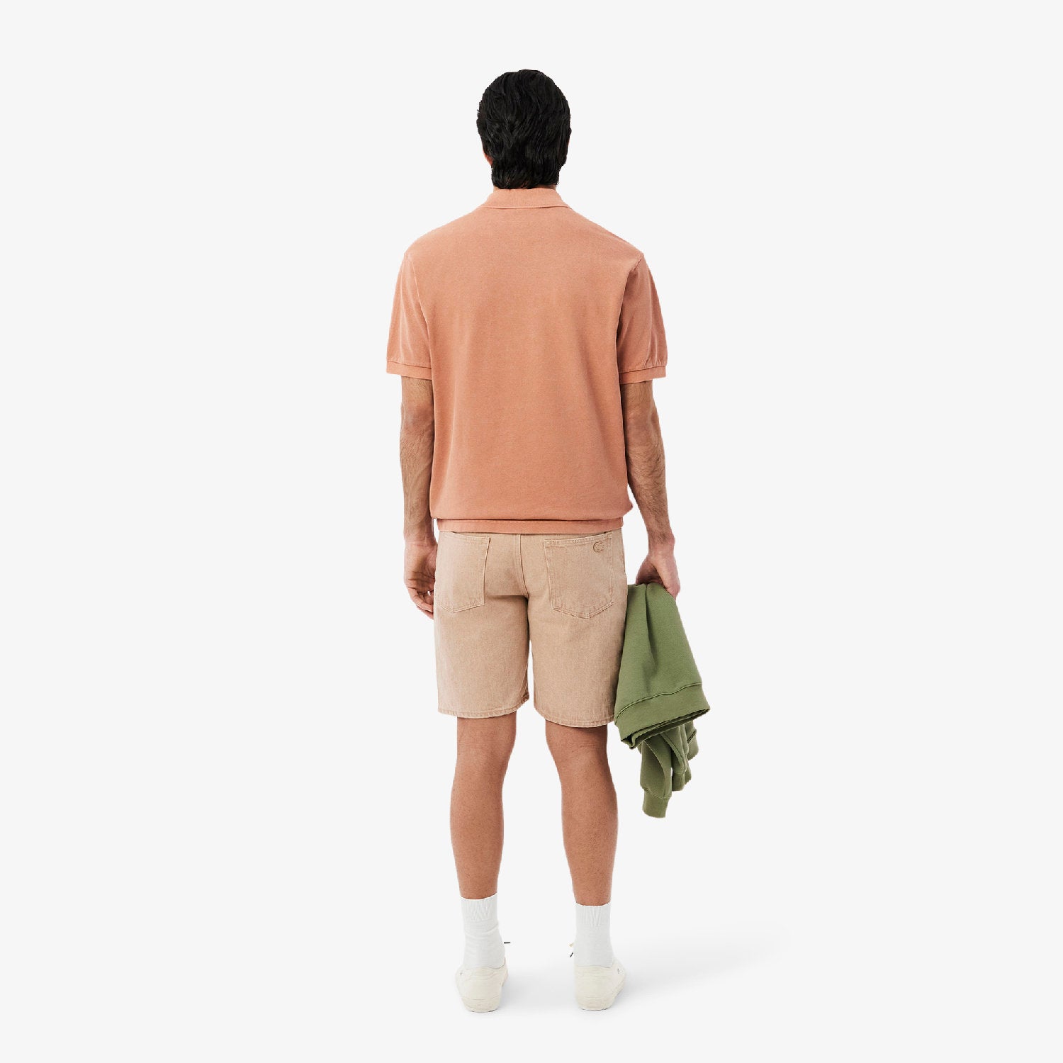 Washed denim Bermuda shorts - Washed Latte