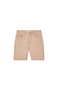 Washed denim Bermuda shorts - Washed Latte