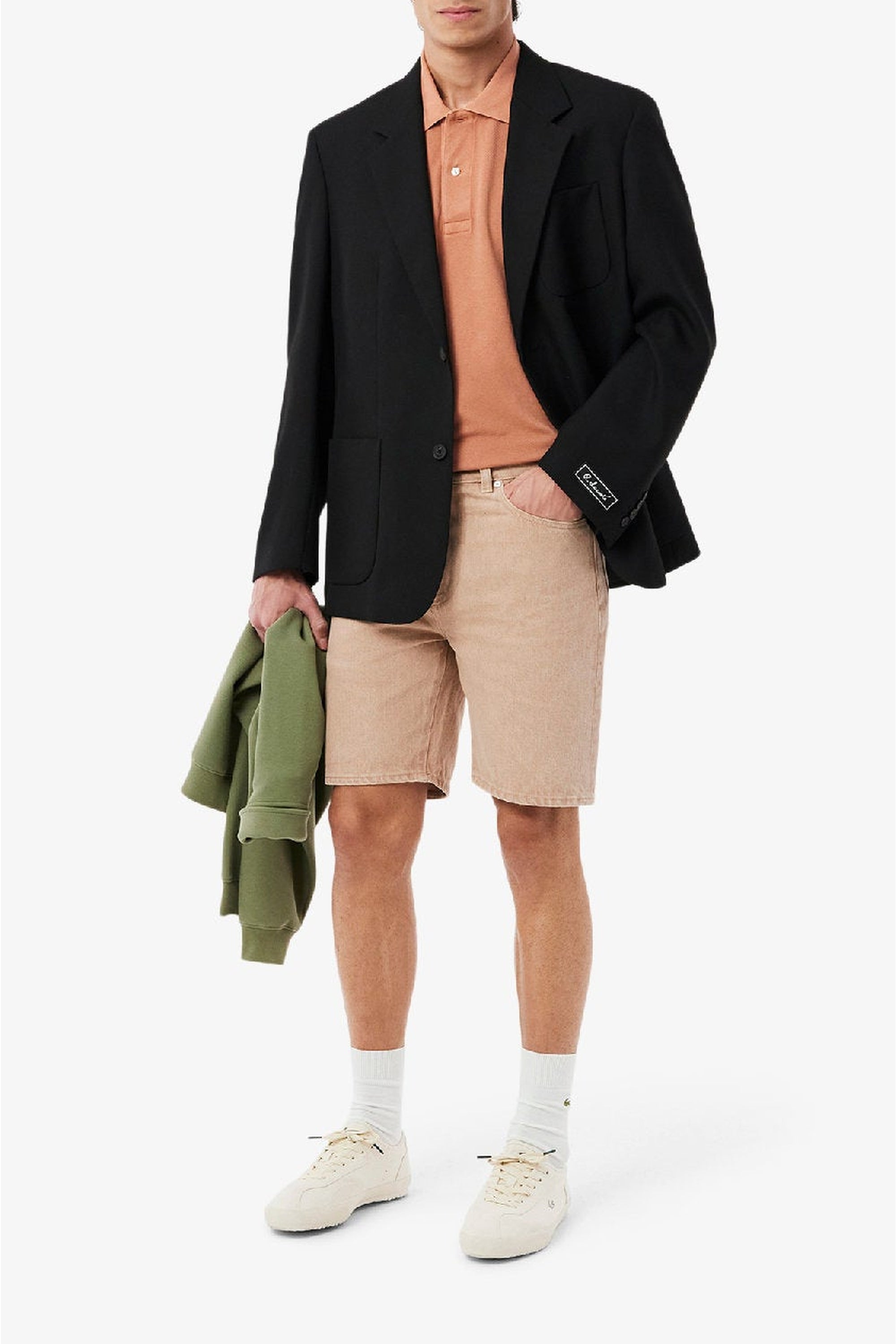 Washed denim Bermuda shorts - Washed Latte