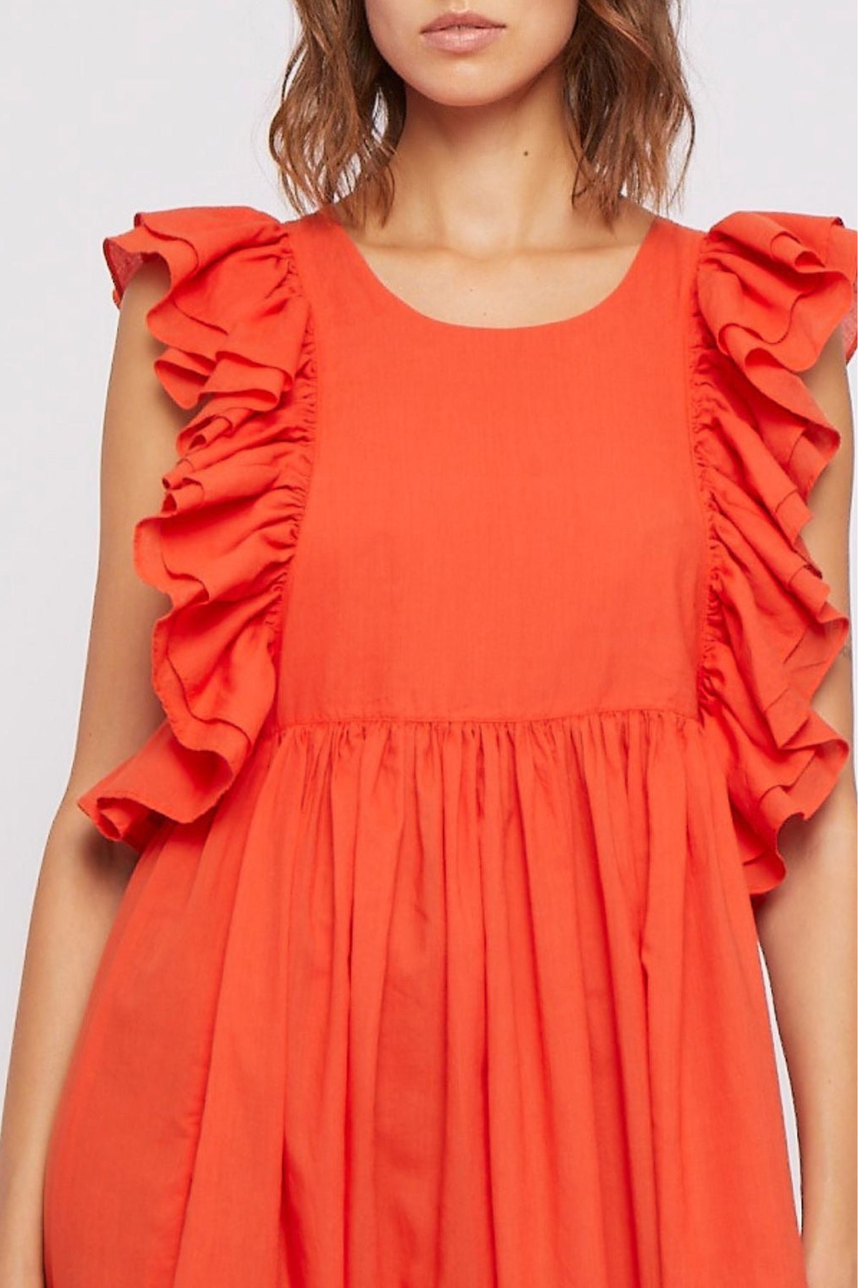 Robe Fillette dos nu à volants - Yellow