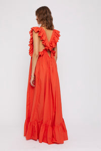 Robe Fillette dos nu à volants - Yellow