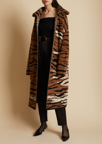 Fiona cardigan in cashmere - Large Tiger Jacquard