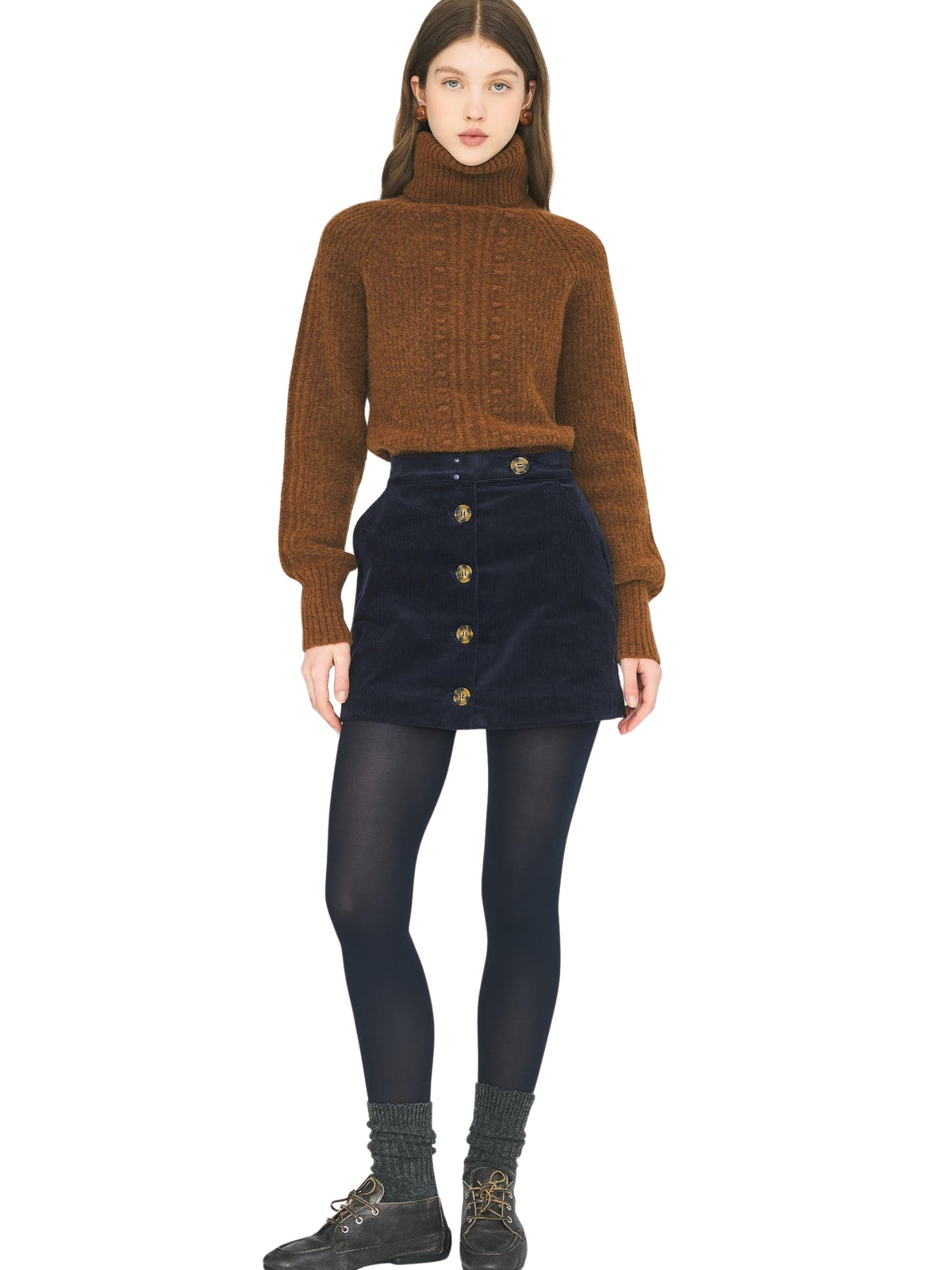 Pull col roulé Fisher - Brown