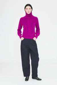 Pull col roulé Fisher - Fuschia